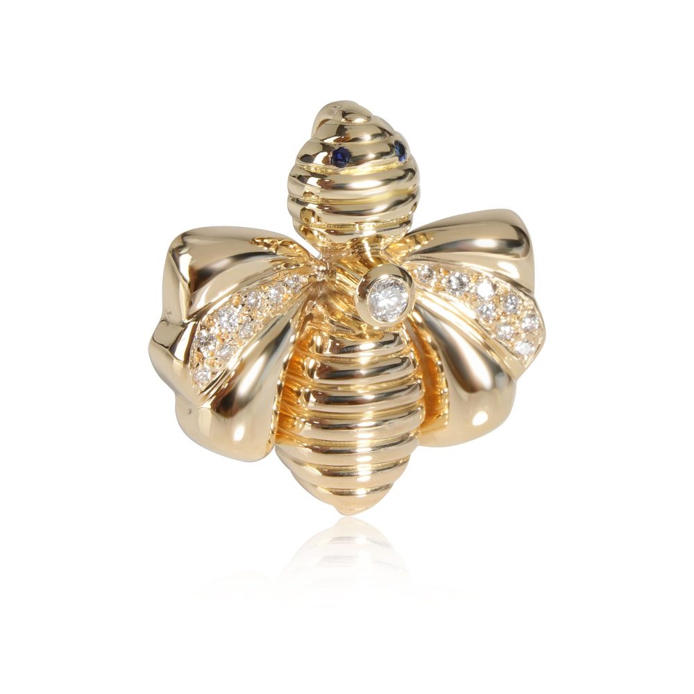 Chaumet Vintage Bee Diamond Pendant in 18K Yellow Gold 0.12 CTW